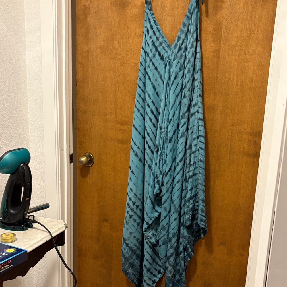 250. Teal Tye Die Women Romper